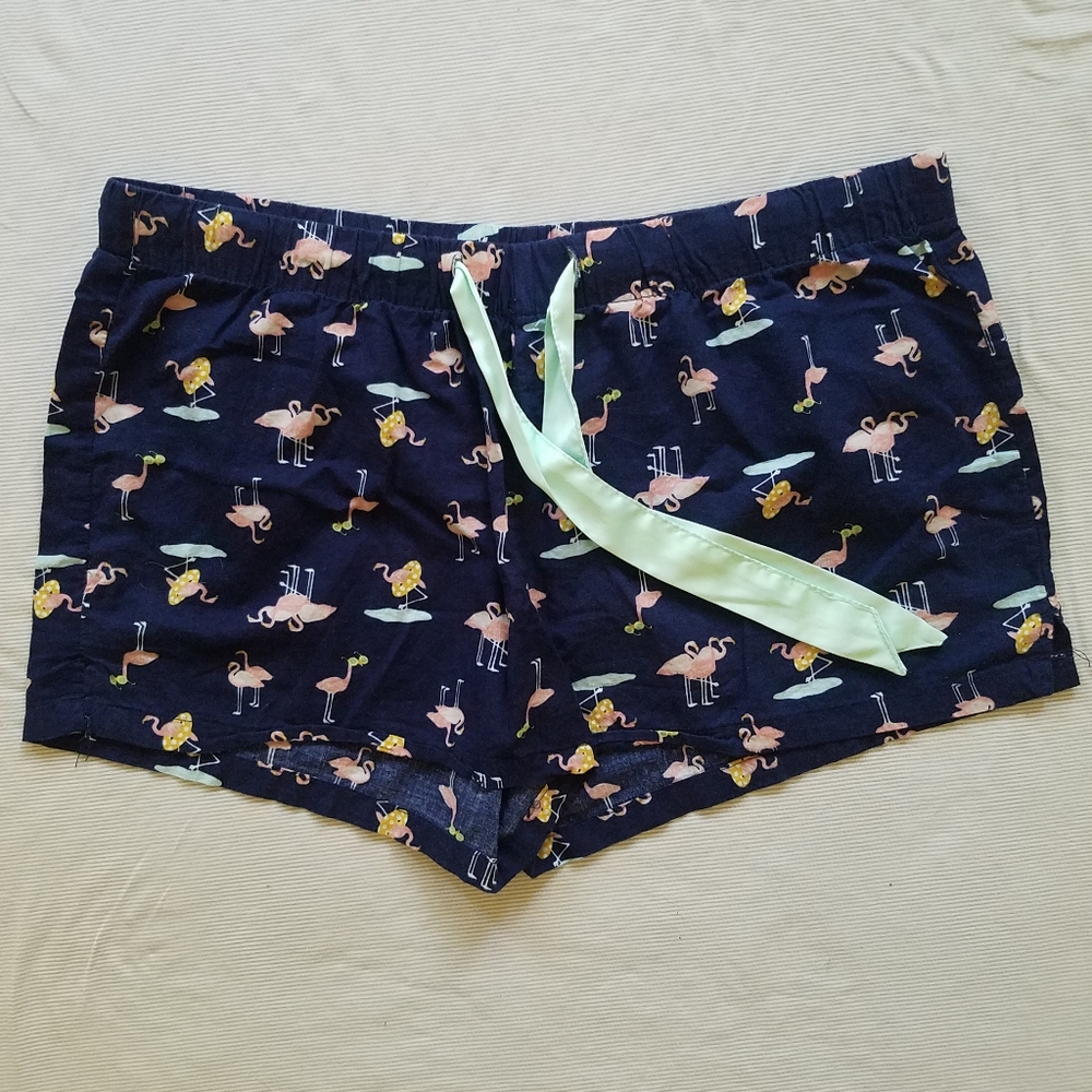 Flamingo Patterned Sleeping Shorts